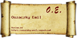 Oszaczky Emil névjegykártya